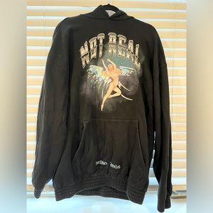 OFF-WHITE designer all black oversized hoodie. Decent condition.